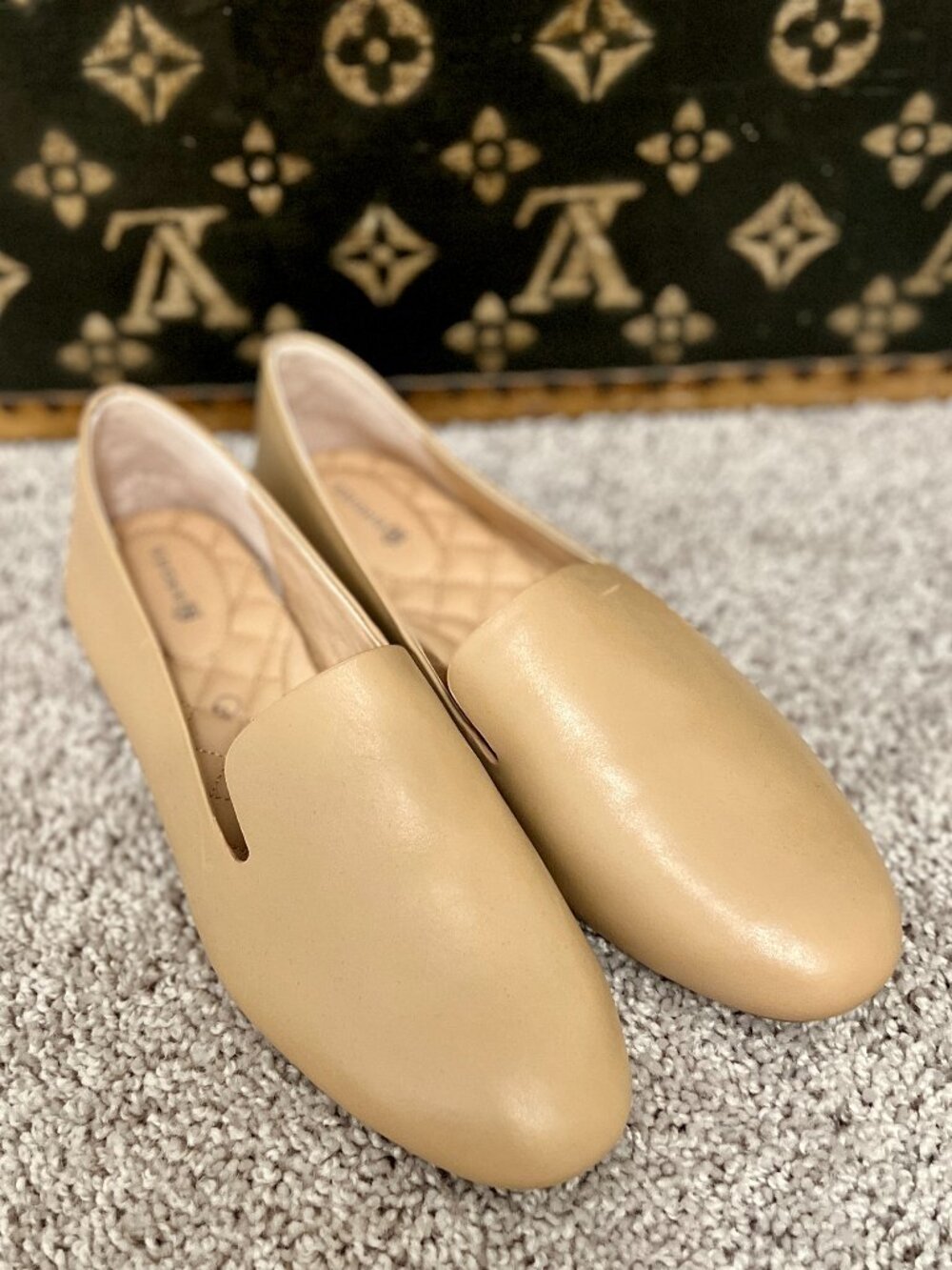 Birdies Starling Beige Tan Nude Leather Loafers, NEW